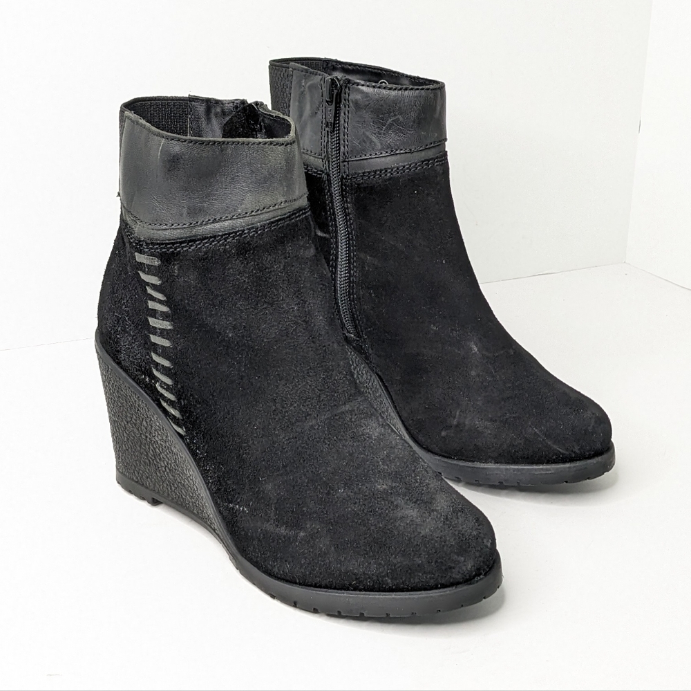 Enjoiya Wedge Ankle Boots, Black, Women's 8